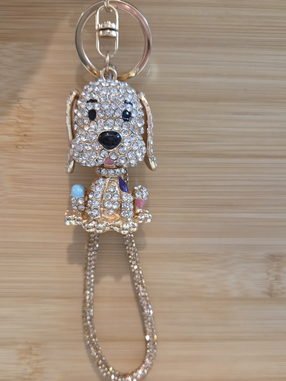🐶 Luxury Bling Rhinestone Dog Keychain & Bag Charm Crystal Dog Keychain Charm